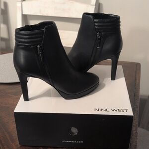 Nine West Sleek Black Ankle Booties